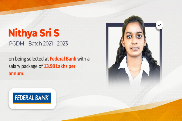 Nithya Sri S  Fedral Bank banner  Placement